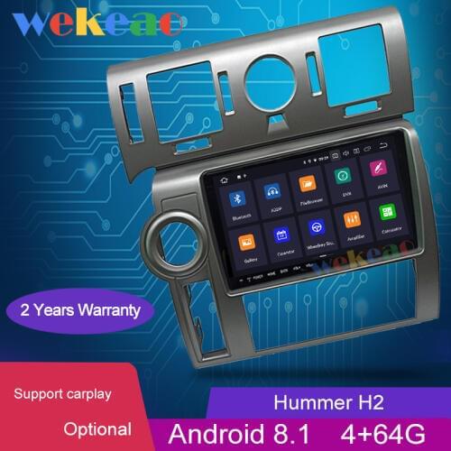 Wekeao 9.66" Android 8.1 Car Radio Automotivo For Hummer H2 Car Dvd Multimedia Player Auto GPS Navigation Carplay Stereo 4G 2008