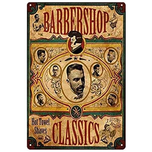LANK 8 X 12 Inch Tin Signs Vintage Metal Funny for Barber Shop Man Cave Coffee Bar Wall Decor Retro