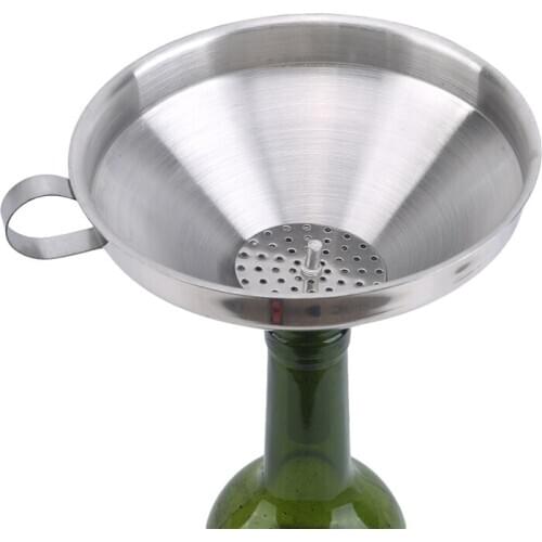 1Pcs Multifunctional Stainless Steel Kitchen Funnel Filter Removable And Easy To Clean Funnel Kitchen Oil Honey Funnel