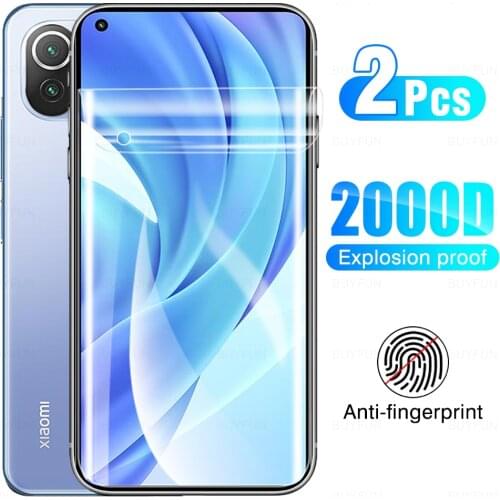 2Pcs Full Cover Soft Hydrogel Film For Xiaomi Mi 11 Lite Protective For Xiao Mi11 11Lite 6.55" Screen Protection Film Not Glass
