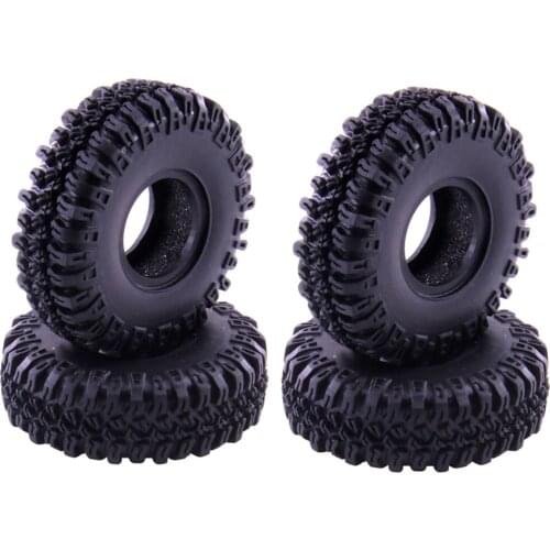 4Pieces Rubber Beadlock Wheel Hub Rim Upgrade Accessories for Axial SCX24 90081 C10 RC 1/24 RC Car Modified Accessory Spare Part