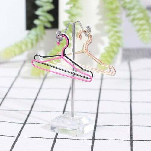 5pcs 65mm Mini Dollhouse Miniature Hangers Clothes Doll Wardrobe Accessory for 1/6 Doll House or Dolls
