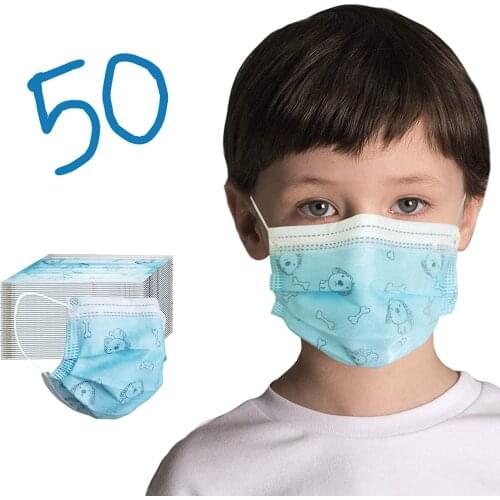 50pcs Mascarilla Infantil Printed Disposable Face Masks For Boys And Girls Protective Masks Masque enfant Halloween Cosplay