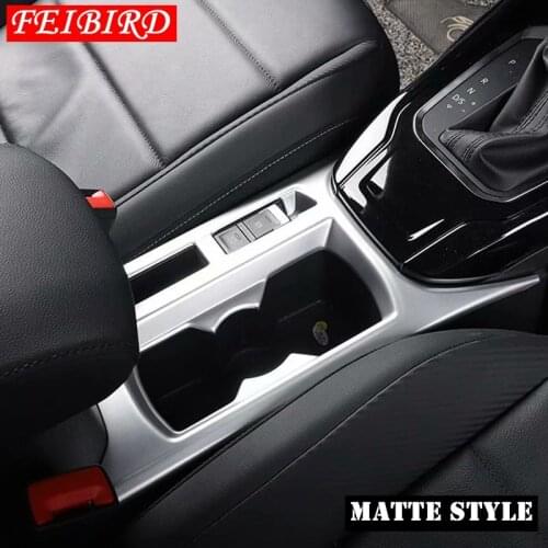 Accessories For Volkswagen T-Roc T Roc 2018 2019 ABS Front Seat Central Water Cup Holder Panel Molding Cover Kit Trim