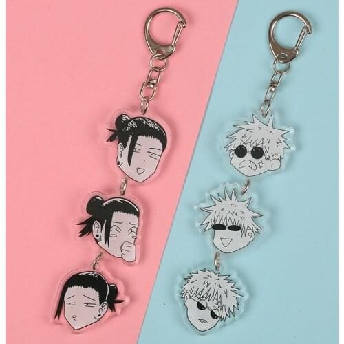 Anime Jujutsu Kaisen Keychain Fashion Gojo Satoru Geto Suguru Key Chain Man Women High Quality Key Ring Cosplay