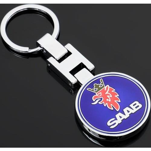 1PCS Metal Car Emblem Keychain Key Chain Key Rings For SAAB 9-3 9-5 93 9000 900 9-7 600 99 9-X 97X Turbo X Monster 9-2X GT750 92