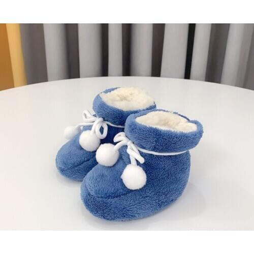 Brand New Newborn Plush Shoes Non-slip Baby Plush Socks Shoes Infant First Walkers Booties Soft Comfort Warm For 0-12M baby
