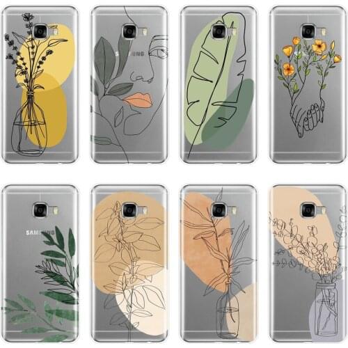 Aesthetic Flower Art Floral Back Cover For Samsung Galaxy C5 C7 C8 Soft Silicone Phone Case For Samsung Galaxy C5 C7 C9 Pro Case