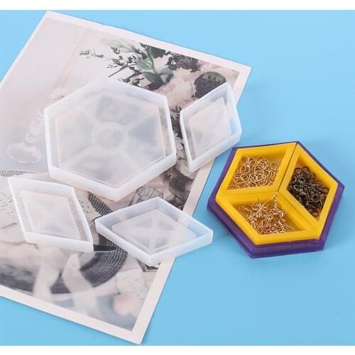 DIY Crystal Resin Coaster Tray Silicone Mold Resin Casting Mould Pentagonal Rhombus Storage Tray Handmade Resin Crafts Tools