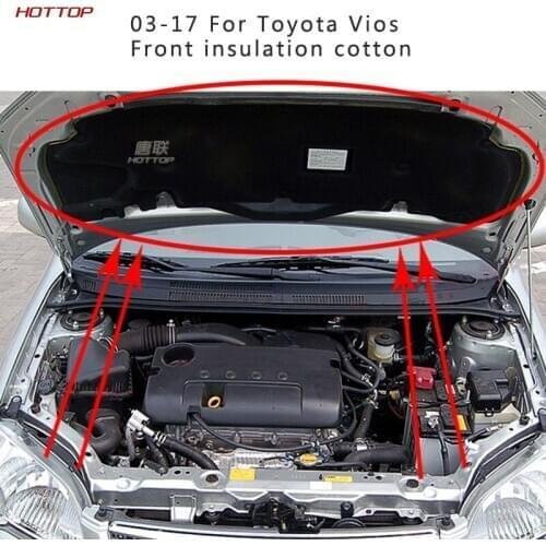 For Toyota Vios 2003-2019 Before The Engine Cover Heat Insulation Foam Hood Soundproof Cotton Heat Insulation Foam