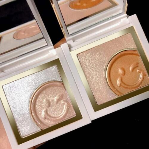 Dual Color Long Lasting Facial Brighten Shadow Contour Powder Palette Cosmetic