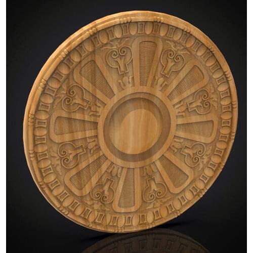 Round Wall Hanger Frame 3D STL Model for CNC Art Router Carving Engraving Artcam Aspire