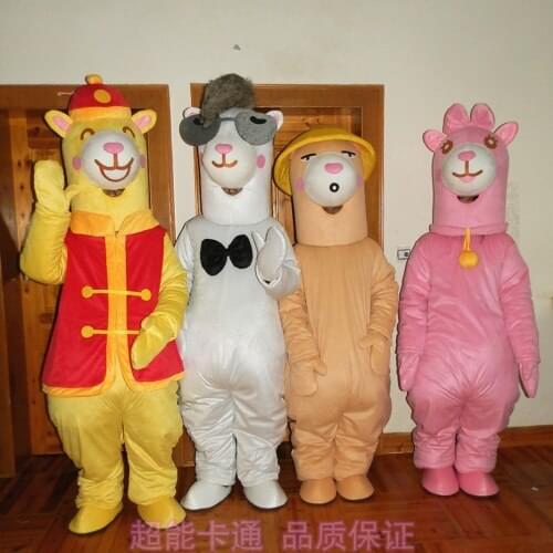 Alpaca Llama Alpacos Mascot Costume Adult Cartoon Character Outfit Fancy Dress Christmas Cosplay for Halloween party event