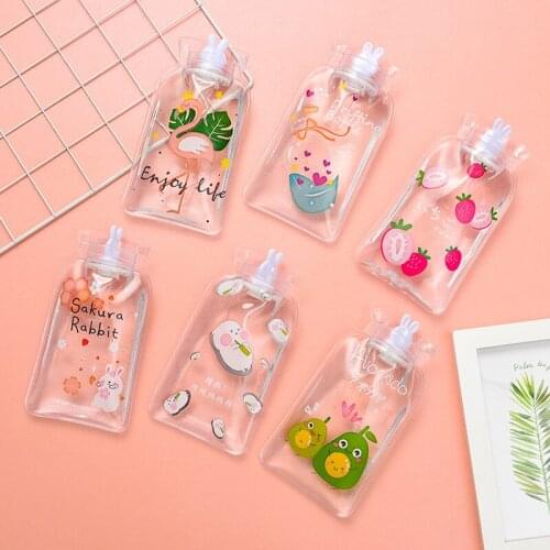Cute Transparent Hot Water Bottle Warm Belly Treasure Cartoon Hand Warmer Filled Mini Explosion-proof Portable Hot Water Bags