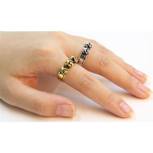 Fashion three skull rings ghost head contour rings Antique Plated for women