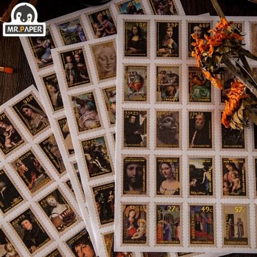 Mr.Paper 8 Design Retro Art Post Office Series Sticker Dedicated Paper Label PET Album Material Luggage Decoration Sticker
