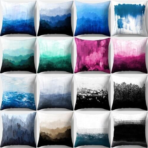 Nordic Style Abstract Geometric Mountain Print Cushion Cover Decorative Pillow Case Bedroom Sofa Decor Polyester Pillow Cover