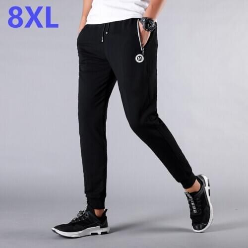 New plus size 8XL 7XL 6XL 5XL Mens cotton trousers Joggers Fashion Clothing Pants Casual Pants Sweatpants Men Mid-waist
