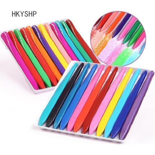HKYSHP creative 24 color triangle crayon safety children food grade material crayon early education puzzle stationery supplies
