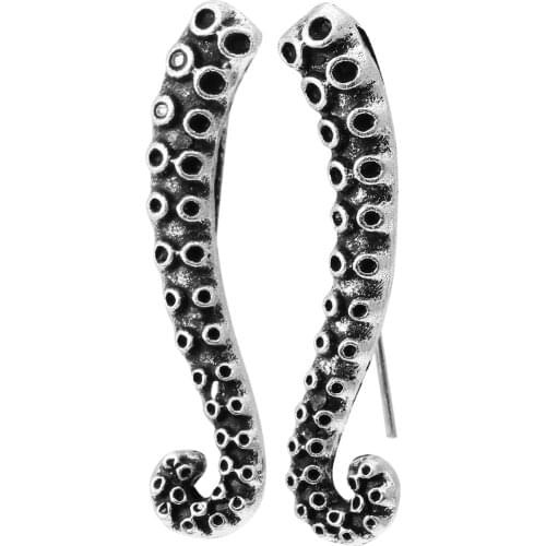 Antique Octopus Stud Earring Punk Exaggerated Ocean Sea Octopus Tentacle Earring Sweep Climber Ear Piercing Jewelry