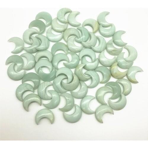 Drop Shipping 1pc Natural Amazonite Moon Shaped Gemstone Healing Crystal Specimen Polished Stones Natural Stones and Crystals