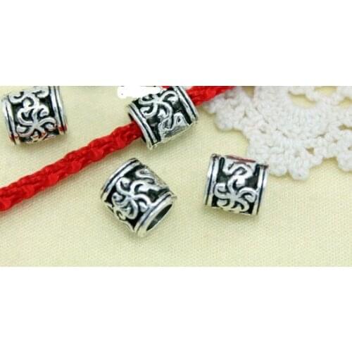 9*9mm 10pcs/lot Tibetan Silver big hole spacer Loose Bead Spacer Beads Connectors for DIY Jewelry Making bracelet fg4d