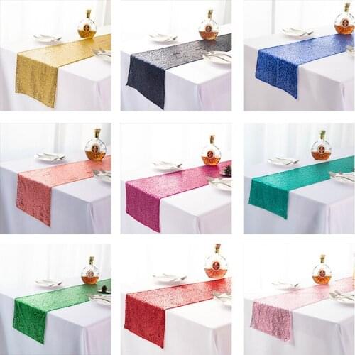 Modern Mediterranean luxury sequined dining table table runner rose gold coffee table decoration wedding placemat hot selling