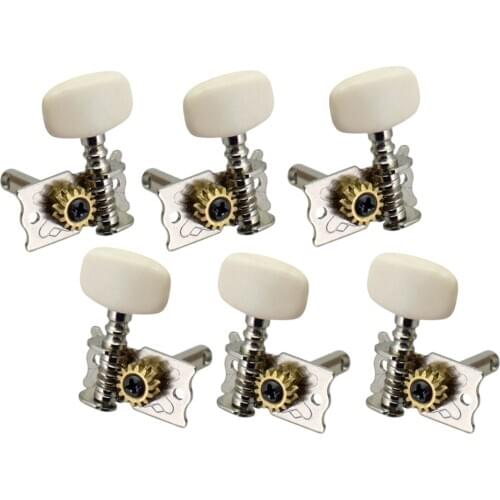 Tooyful 6 Pieces Open Gear Acoustic Classical Guitar Tuning Keys Pegs Tuners Machine Head Tuners Keys Parts