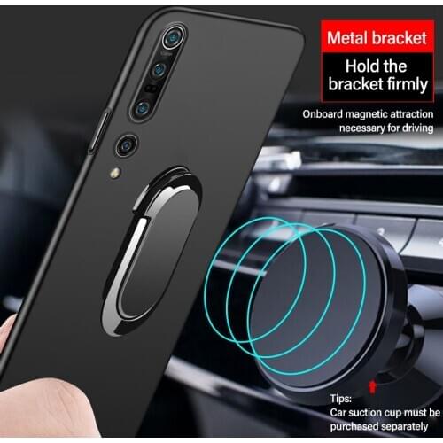 Ultra-thin Magnetic Hard Matte PC Phone Case For Xiaomi Mi 10 9 9T 8 SE Lite Pro F1 Max Mix 3 2 2s Ring Bracket Frosted Cover