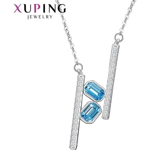 Xuping Jewelry Hot Sell Elegant Exquisite Newest Design Geometric Crystals Necklace for Women 40241