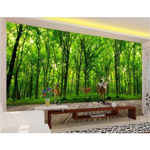 Custom mural 3d photo wallpaper Elk jungle scenery background wall living room home decor 3d wall murals wallpaper for wall 3 d
