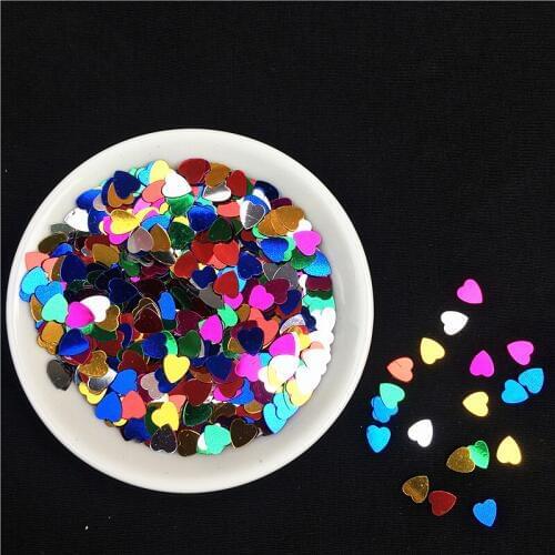 10g/Bag 6mm Love Heart Shape Sequins Paillettes for Nail Art manicure,Wedding Decoration Confetti,Kids Slime Diy Accessories