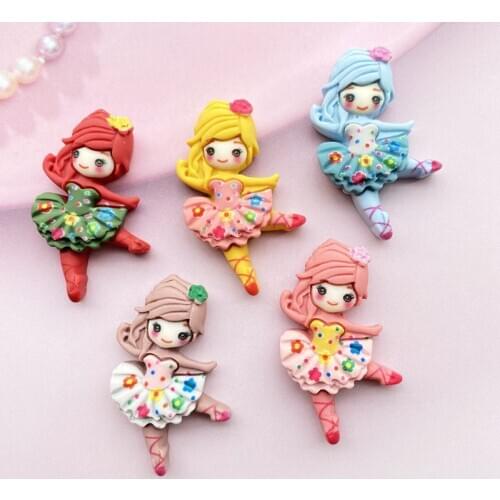 10pcs Resin mixed Dancing Princess flat back cabochon for hair bow center scrapbooking