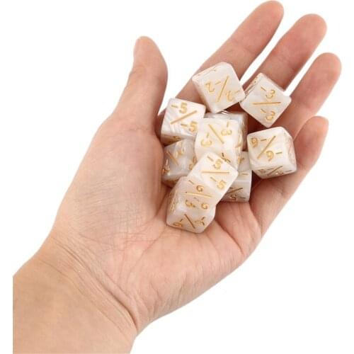 10pcs Dice Counters 5 Positive +1/+1 5 Negative -1/-1 For Magic Gathering Table Game Funny Dices Game Dice