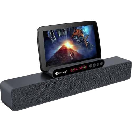 10W TV Sound Bar Wired and Wireless TV Speaker with FM-Radio Phone-Holder Bluetooth-compatible Home Theater Surround SoundBar
