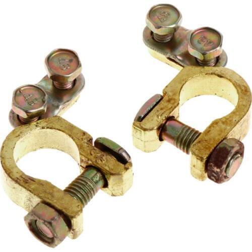 2Pcs Big 47mm x 42mm Auto Car Replacement Battery Terminal Clamp Clips Brass Connector Hot