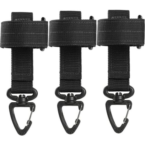 3PCS Tactical Molle Belt Keeper Webbing Clip Keychain Holders Backpack Carabiners Hook Water Bottle Hanger Key Ring Clasp Clip