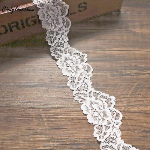 5 Yards Stretch Lace Trim White Lace Elastic Ribbon Band For Sewing Bra Underwear Lingerie Decoration Lace Headband Accessories