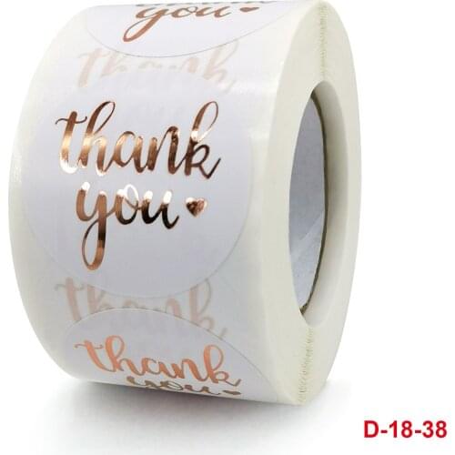 500 / Roll 2.5/3.8cm Thank You Roll Stamping Stamping Thank You For Buying Commercial Decoration Sticker Label