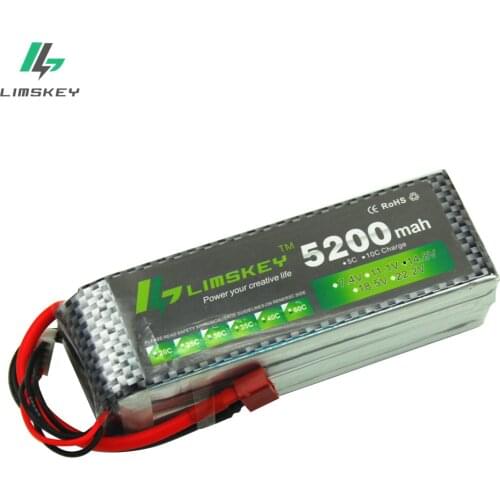 Limskey POWER Lipo Battery 4S 14.8v 5200mAh 30C T/XT60 Plug RC Helicopter RC Car RC Boat Quadcopter Remote Control toys Battery