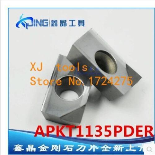Free shipping 2PCS APKT1135PDER/APKT1604PDER PCD Inserts , CNC PCD Diamond insert For Lathe Tools For Turning Tools