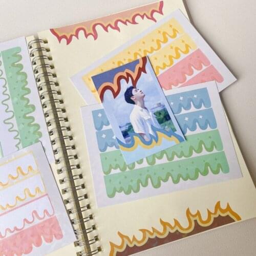 Colour Flame Cheese Flow Heart Cute Stickers Shiny Laser Children Diy Paster Star Spice Girl Photo Stationery Decorative Sticker