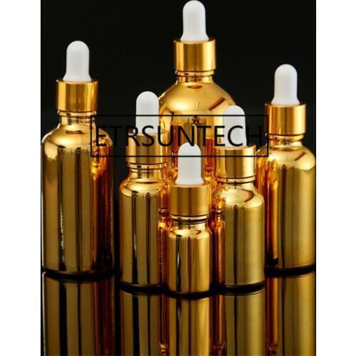 5/10/15/20ml UV Golden Glass Dropper Oil Essential Bottles In Refillable Bottle Parfum Container Makeup Tool F1198