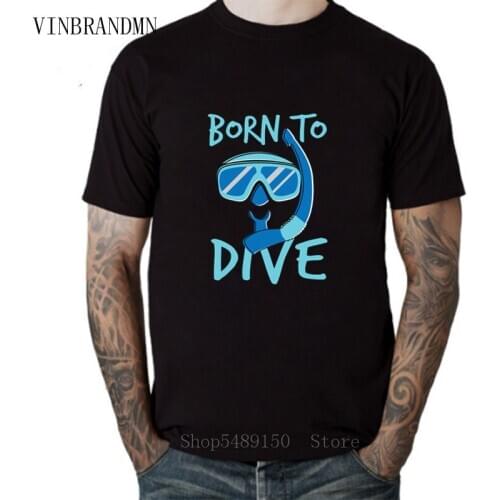 Born To Dive T-Shirt Summer Scuba Diving Hip Hop Tshirt Diver Deep Underwater O-Neck T Shirts Men Sea Snorkeling Sports Apparel