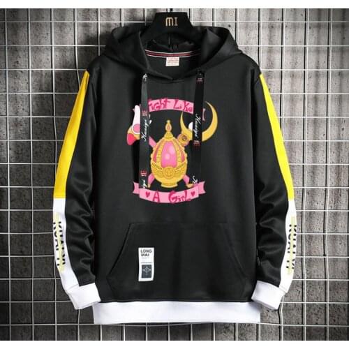 Card Captor Anime Hoodie teenagers Popular Harajuku Hoodeds Pullover Streetwear Casual Fake Two-Piece jacket men coat
