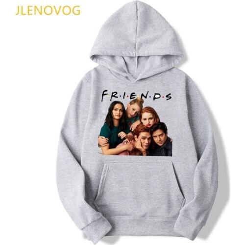 Riverdale best friends hoodies women Southside Serpent print Grey sweatshirt women graphic jumper femme winter sudadera mujer