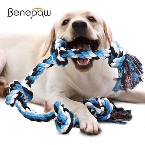 Benepaw Interactive Dog Toys For Medium Large Dogs Indestructible Giant Rope Pet Chew Toys Safe Puppy Teeth Cleaning Play Game