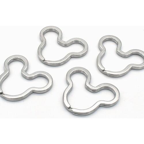 Key Ring Mouse-Shaped Silver Jump Ring Iron Split Ring DIY Accessories for Keychanins Necklace Jewelry Charm Decoration Hardware