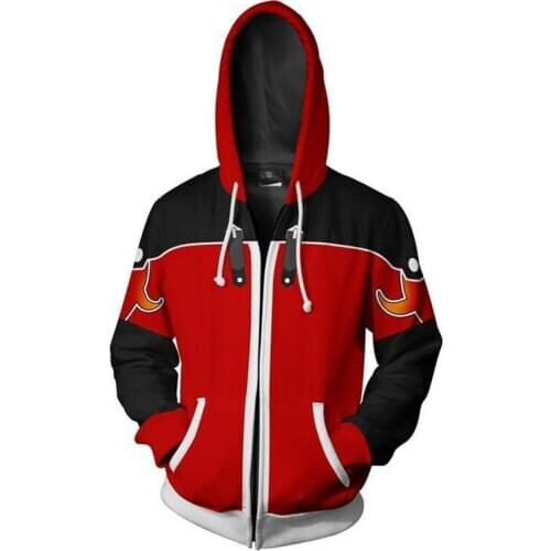 Kingdom Hearts Cosplay Costume Hoodie 3D Print Costume Jacket Zipper Sweatshirt Halloween Zipper Jersey