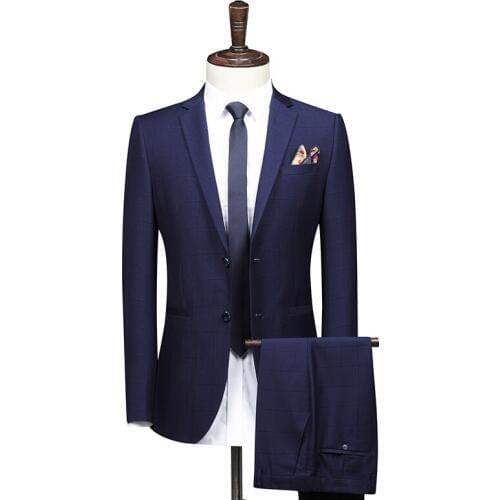 Large Size 8xl 7xl 6xl 2 Piece Suit High-end Black Suit Men Business Banquet Wedding Mens Suits Jacket (coat+pants+) Trousers